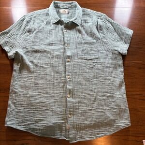 Marine Layer Mens X Large Short Sleeve Crinkle Gauze Button Down Shirt